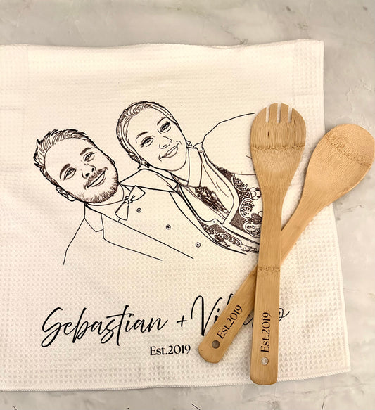 Personlig kjøkkenhåndkle sett