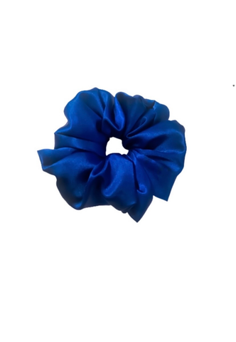 XL blå sateng scrunchie