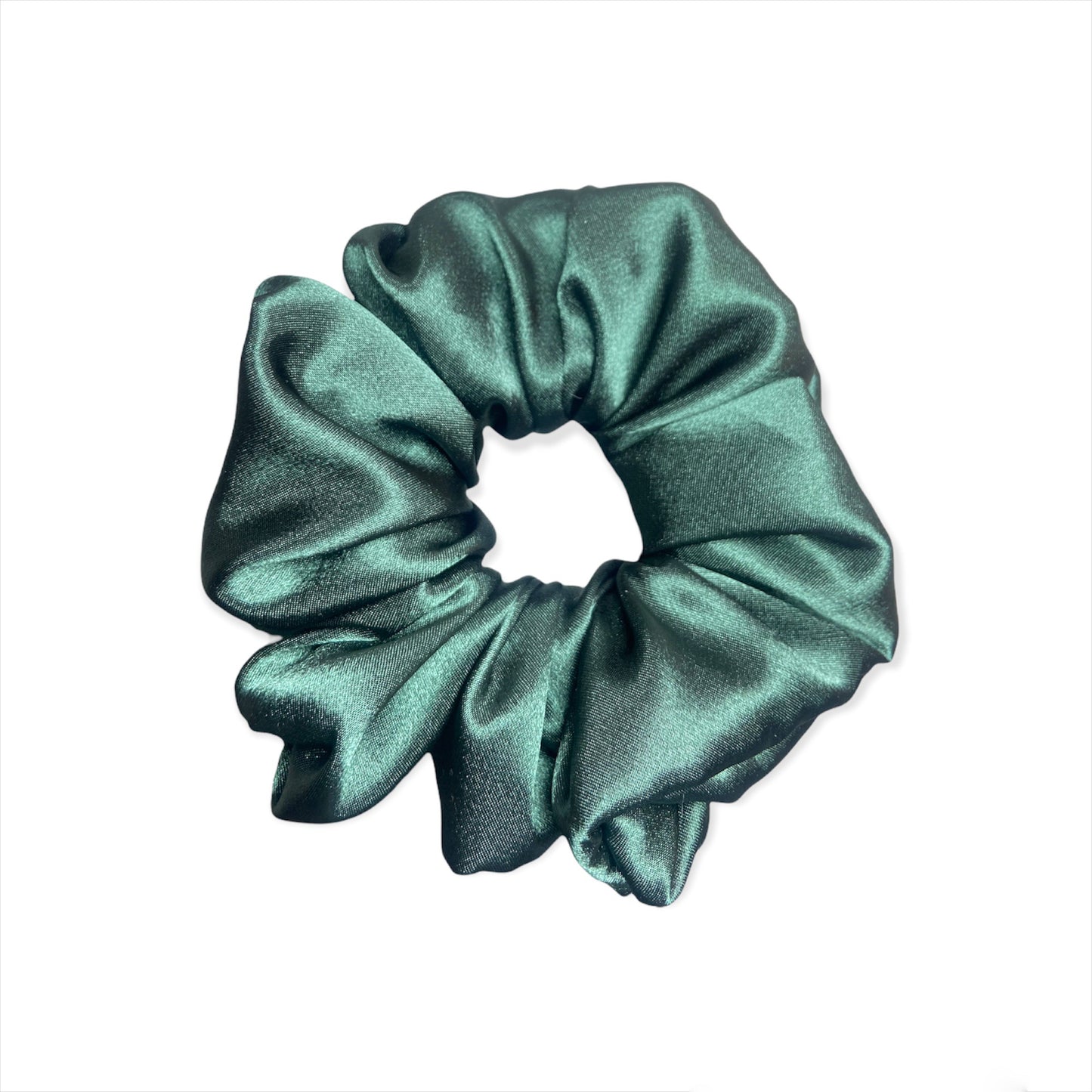 Grønn sateng scrunchie